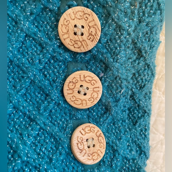 Ugg lattice knit tall sweater boot in aqua with silver sparkle ladies 7 - Picture 3 of 6